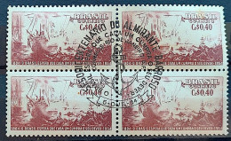 C 348 Brazil Stamp Sesquicentenary Almirante Barroso Riachuelo Military Ship 1954 Block Of 4 CBC RJ 1 - Ongebruikt