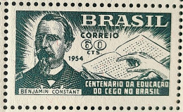C 347 Brazil Stamp Benjamin Constant Education Blind Braille 1954 - Neufs