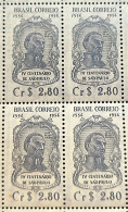 C 330 Brazil Stamp 4 Centenary Of São Paulo Jose De Anchieta Religion 1954 Block Of 4 - Neufs