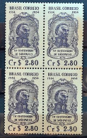 C 330 Brazil Stamp 4 Centenary Of São Paulo Jose De Anchieta Religion 1954 Block Of 4 2 - Ungebraucht