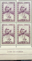 C 327 Brazil Stamp Alexandre De Gusmao Diplomacy Portugal Spain 1954 Block Of 4 Vignette Casa Da Moeda - Ongebruikt