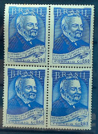 C 318 Brazil Stamp Joao Capistrano De Abreu Literature History 1953 Block Of 4 - Neufs