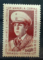 C 306 Brazil Stamp President Of Peru General Manuel Odria Military 1953 - Ungebraucht