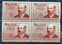 C 298 Brazil Stamp Engineer Aarao Reis Belo Horizonte Minas Gerais 1953 Block Of 4 1 - Ongebruikt