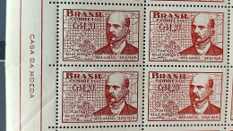 C 298 Brazil Stamp Engineer Aarao Reis Belo Horizonte Minas Gerais 1953 Block Of 4 Vignette Casa Da Moeda - Ungebraucht