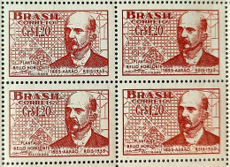 C 298 Brazil Stamp Engineer Aarao Reis Belo Horizonte Minas Gerais 1953 Block Of 4 - Unused Stamps