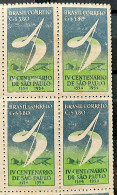 C 295 Brazil Stamp 4 Centenary Of São Paulo 1953 Block Of 4 4 - Unused Stamps