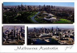 13-5-2024 (5 Z 1) Australia  (posted With Inge King Stamp In 2022) VIC - Melbourne (3 Views With Stadiumms) - Stadi