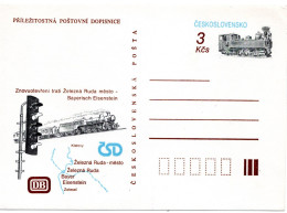 64269 - Tschechoslowakei - 1991 - 3Kcs GASoKte Wiedereroeffnung D Eisenbahnlinie Zelezna Ruda - Bayer Eisenstein - Treinen