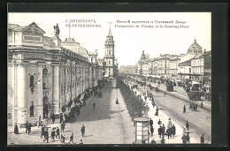 AK St. Pétersbourg, Perspective De Nevsky Et Le Gostinny-Dvor  - Russland