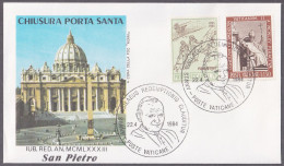 Vatican 1984, Closing The Holy Door - Sant Pietro, Special Postmark & Cover - Otros & Sin Clasificación