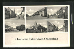 AK Erbendorf-Oberpfalz, Strassenpartie Mit Geschäft, Gebäudeansicht, Kirche  - Other & Unclassified