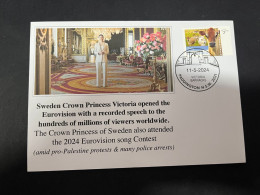 13-5-2024 (5 Z 2) GAZA War - Sweden Crown Princess Victoria Open Eurovision (with Pro-Palestine Protests) - Militares