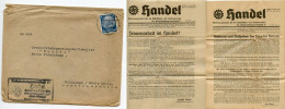 Germany 1935 Cover & Bulletins Of Handel; Melle - Reichsbetriebsgemeinschaft To Schiplage; 4pf Hindenburg - Storia Postale