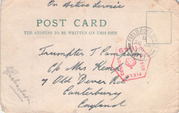 British Field Post WW 1 From Sint-Elooi, Belgium - 17. Division Censored CM4 Postcard (bowed) Posted Field Post Office T - Militaria