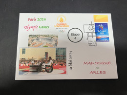 12-5-2024 (5 Z 2) Paris Olympic Games 2024 - Torch Relay (Etape 4) In Arles (12-5-2024) With OLYMPIC Stamp - Verano 2024 : París