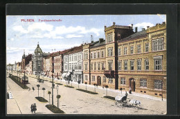 AK Pilsen, Ferdinandstrasse Mit Strassenbahn  - Tchéquie