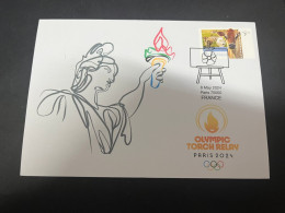 12-5-2024 (5 Z 2) Paris Olympic Games 2024 - Torch Relay In France (with OZ  Stamp) - Zomer 2024: Parijs