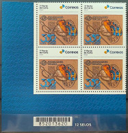 SI 18 Brazil Institutional Stamp Mint Helmet Sword Money Watch 2024 Block Of 4 Bar Code - Sellos Personalizados