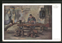 Künstler-AK Kompagnie-Schuster Bei Der Arbeit  - Oorlog 1914-18