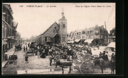 CPA Berck-Plage, Le Marchè - Place De L`Eglise Notre-Dame Des Sables  - Berck