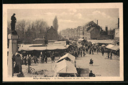 CPA Billy-Montigny, La Route Nationale Un Jour De Marchè  - Sonstige & Ohne Zuordnung