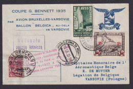 Flugpost Brief Air Mail Ballonpost Coupon Gordon Bennett Flug Brüssel - Warschau - Flugzeuge