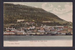 Ansichtskarte Gibraltar New Mole Meer Schiffe Ortsansicht Landschaft Nach Wien - Autres & Non Classés