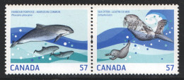 2010 Marine Life Harbour Porpoise, Sea Otter Se-tenant Pair From Booklet  Sc 2387 MNH - Ungebraucht