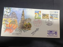 13-5-2024 (5 Z 2) Australia FDC - AEROPEX 88 In Adelaide (Australian + Japan Stamps And P/m On Same Cover) - FDC