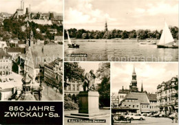 73865423 Zwickau  Sachsen Teilansicht Schwanenteich Robert Schumann Denkmal Haup - Zwickau