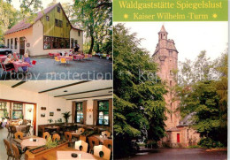 73865401 Marburg Lahn Waldgaststaette Spiegelslust Terrasse Gastraum Auf Den Lah - Marburg