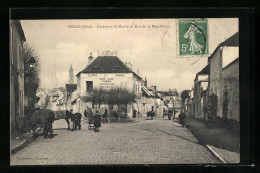 CPA Senlis, Faubourg Saint-Martin Et Rue De La République  - Senlis