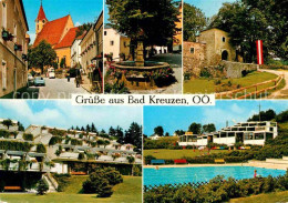72870394 Bad Kreuzen Kirchenplatz Alter Brunnen Burg-Kreuzen Kurhaus Freibad Bad - Autres & Non Classés