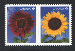 2011 Sunflowers  Se-tenant Pair From Booklet  Sc 2443-4 MNH - Neufs