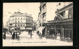 CPA Amiens, Place Gambetta Et Rue De La République  - Amiens