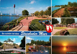72868337 Steinhuder Meer Uferpromenade Insel Wilhelmstein Gaststaette Sonnenunte - Steinhude