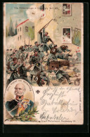 Lithographie Prinz August Von Württemberg, Württemberger In Chamnigny 1870  - Familles Royales