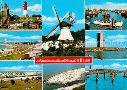 72865568 Buesum Nordseebad Leuchtturm Muehle Kutterhafen Strandpartien Fliegerau - Buesum