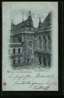 Mondschein-AK Hamburg, Rathaus Ehrenhof I.  - Mitte