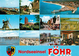 72865556 Insel Foehr Strand Muehle Kirche Friesenhaeuser Fliegeraufnahme Foehr - Andere & Zonder Classificatie