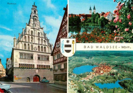 72865421 Bad Waldsee Rathaus Stadtsee Kirche Baumbluete Moorheilbad Fliegeraufna - Bad Waldsee