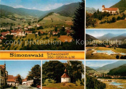 72864993 Simonswald Fliegeraufnahme Kirche Freibad Simonswald - Other & Unclassified