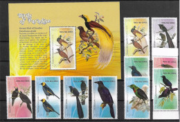 Papua New Guinea PNG 2021 Birds Of Pradise,Honeyeater,Astrapia,Set Of 10 Stamps + 1 MS MNH (**) - Papua Nuova Guinea