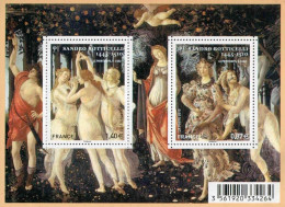 FRANCE 2010 500TH ANNIVERSARY OF THE DEATH OF SANDRO BOTTICELLI, 1445-1510 PAINTINGS MINIATURE SHEET MS MNH - Unused Stamps