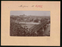 Fotografie Brück & Sohn Meissen, Ansicht Meissen, Stadtansicht Mit Elbbrücke  - Orte