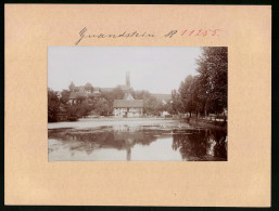 Fotografie Brück & Sohn Meissen, Ansicht Gnandstein, Partie Am Teich Mit Wohnhäusern  - Orte