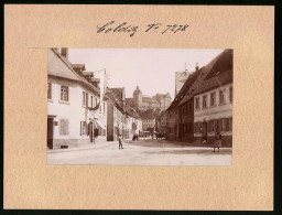 Fotografie Brück & Sohn Meissen, Ansicht Colditz, Blick Vom Postamt Zum Markt, Bäckerei Paul Voigtländer  - Lugares