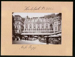 Fotografie Brück & Sohn Meissen, Ansicht Karlsbad, Partie Am Cafe Pupp Neben Dem Grand Hotel Pupp  - Places