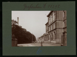 Fotografie Brück & Sohn Meissen, Ansicht Grossenhain, Strassenpartie An Der Bürgerschule  - Orte
